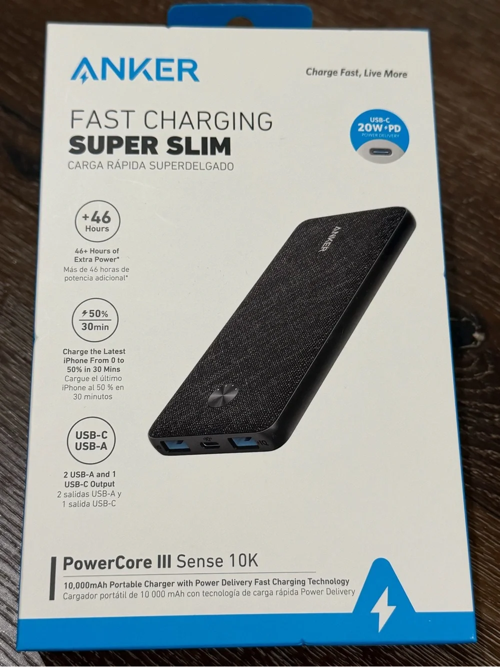 Anker PowerCore lll Sense 10K fast charging  super slim Black